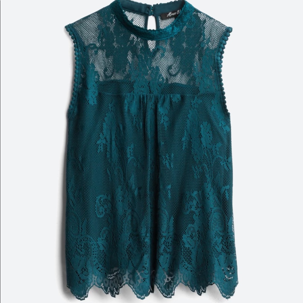 Filbert Lace Overlay Blouse